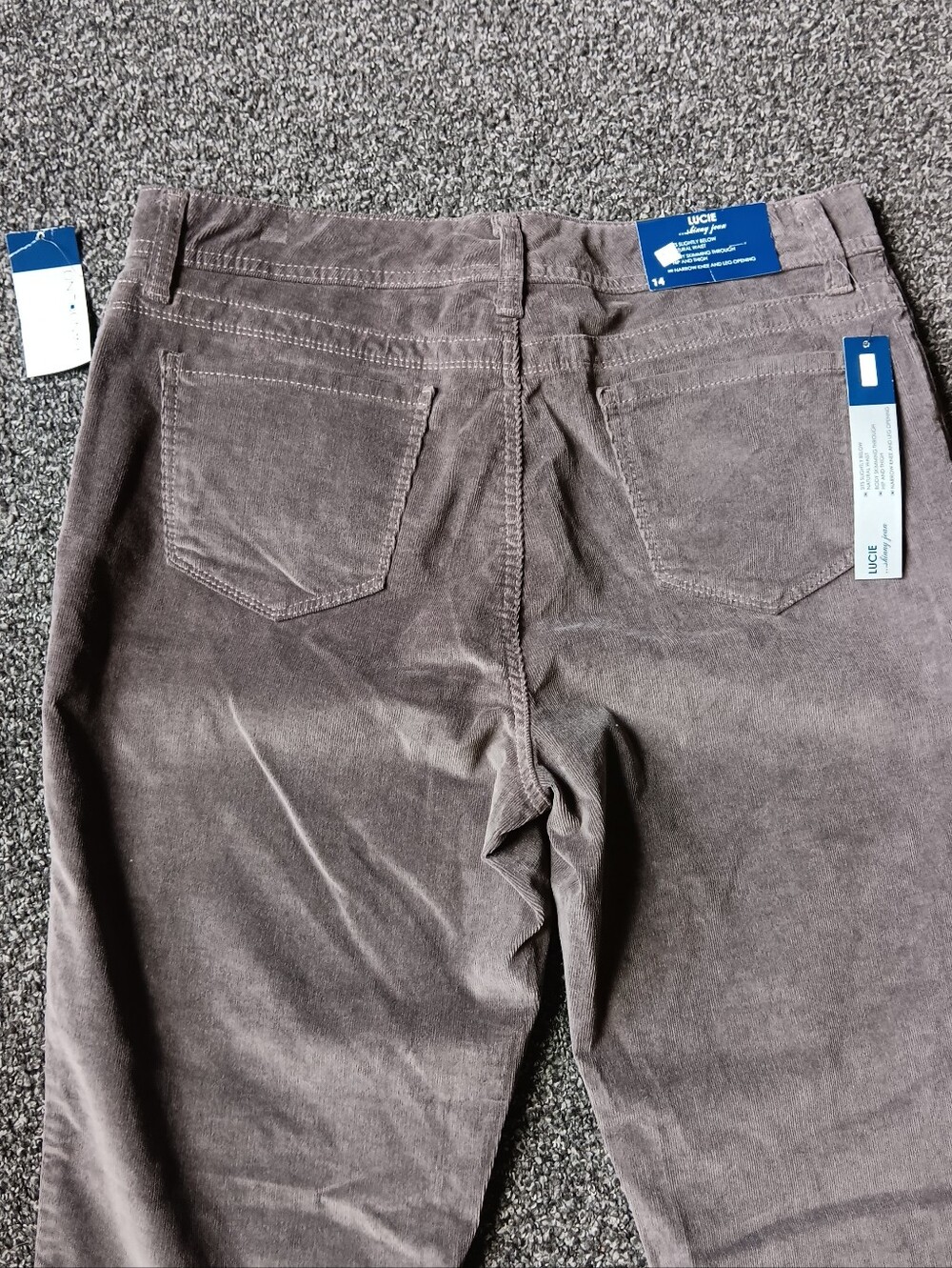 NWT Gray Autumn Corduroy Bandolino Lucie Skinny Jeans Womens 14, Casual - Picture 9 of 11